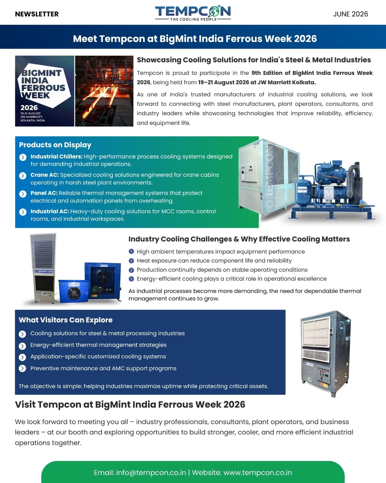 chiller manufacturer in India Tempcon