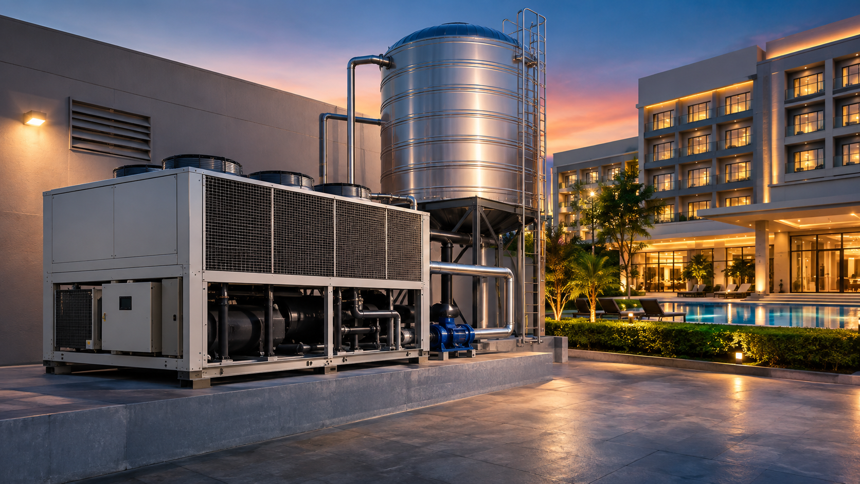 Application of Chillers for Overhead Tank Cooling in the Middle East 5 Hotels and commercial buildings chiller application